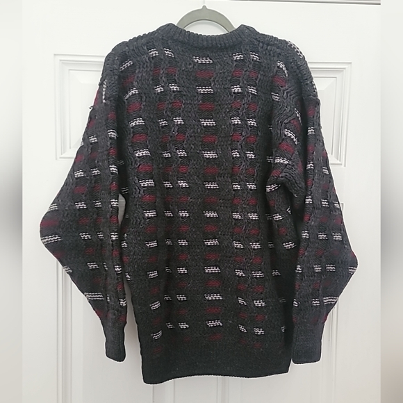 Bonner of Ireland Gray Pure Wool Sweater Size Large Handloomed Vintage - Picture 2 of 5